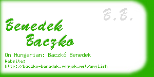 benedek baczko business card