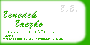 benedek baczko business card